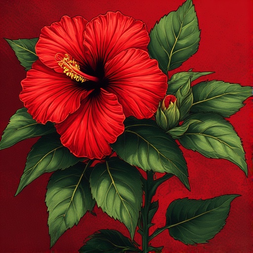 Paola 117 Hibiscus rosso fuoco