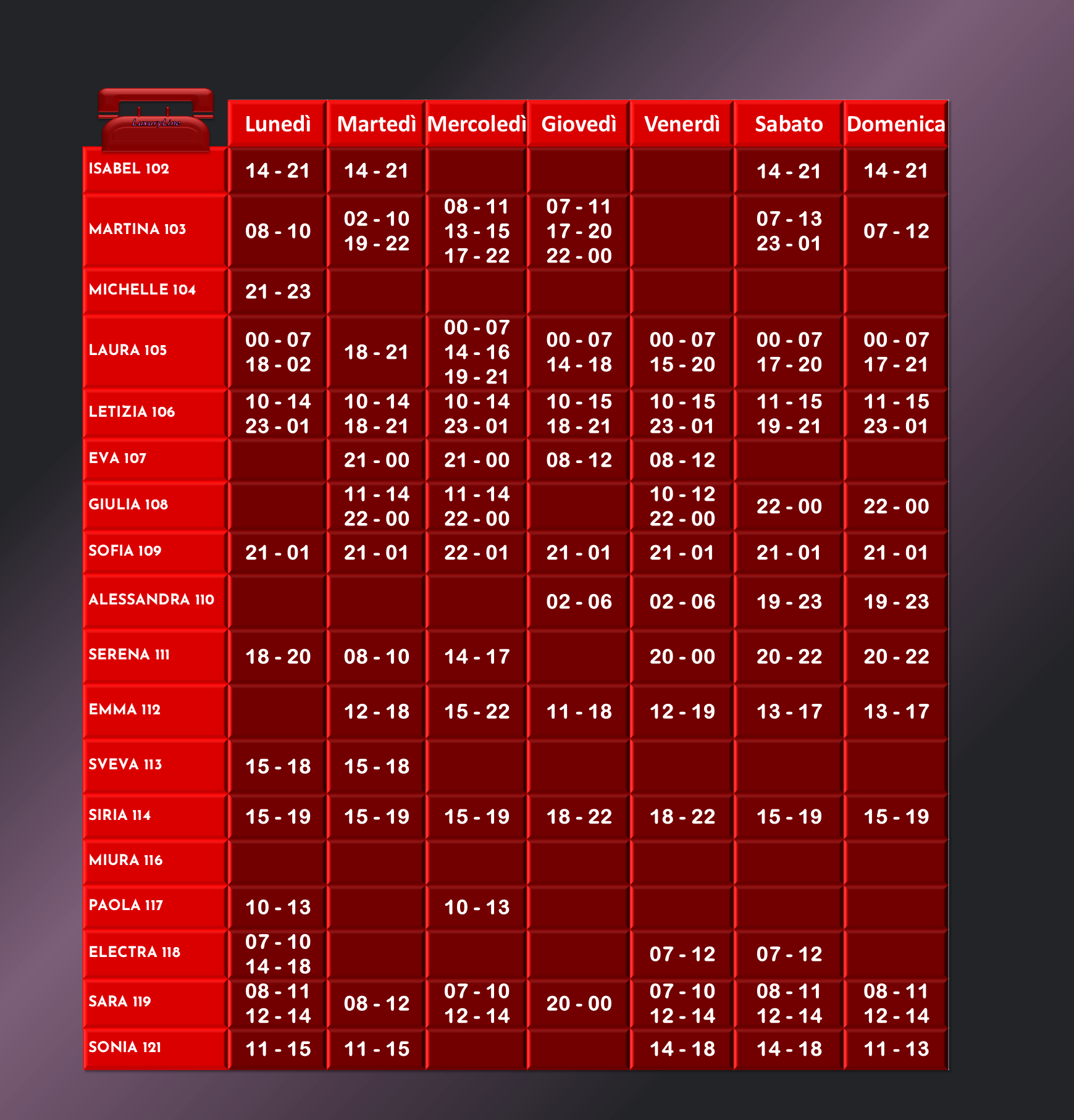 turni luxuryline 22 28 2025