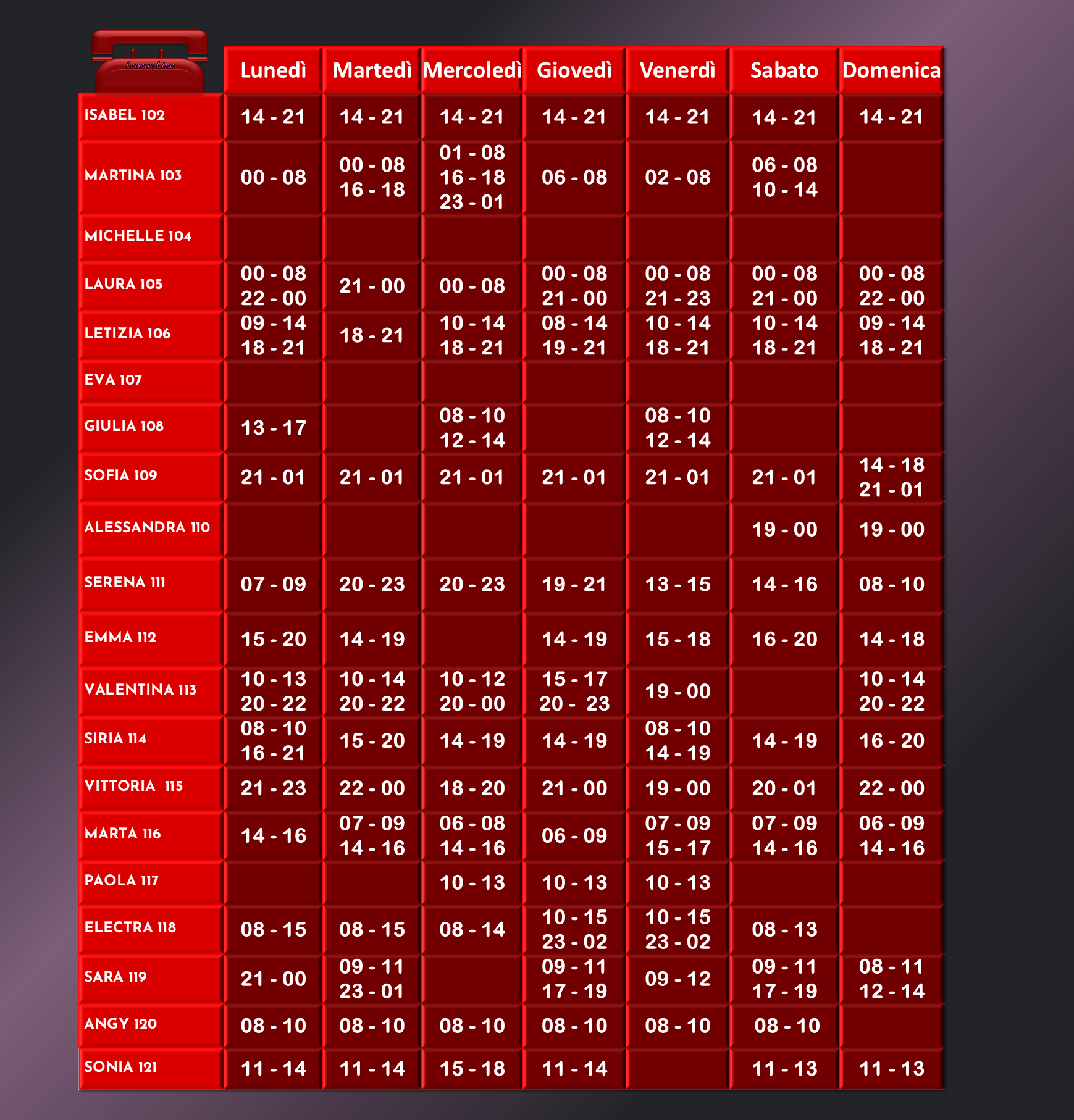 turni luxuryline 23 26 mar